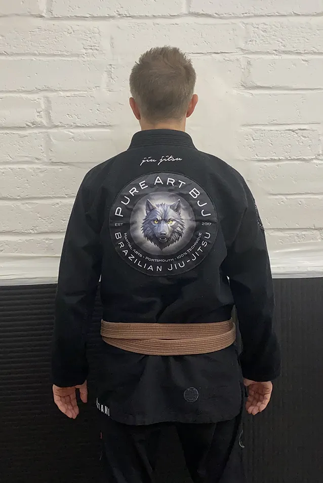 Pure Art BJJ Large Back Patch On Black Gi