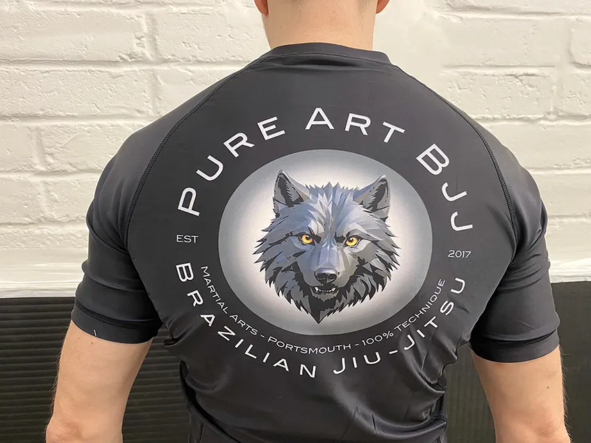 Pure Art BJJ Club Rashguard Back Close Up